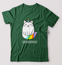 Load image into Gallery viewer, Cat Unicorn T-Shirt for Men-Bottle Green-Ektarfa.online