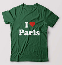 Load image into Gallery viewer, I Love Paris T-Shirt for Men-Bottle Green-Ektarfa.online