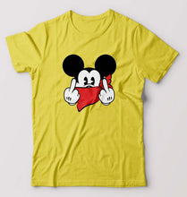 Load image into Gallery viewer, Mickey Mouse Fuck T-Shirt for Men-Yellow-Ektarfa.online