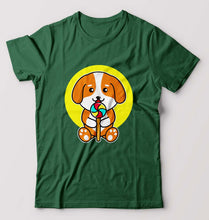 Load image into Gallery viewer, Puppy T-Shirt for Men-Bottle Green-Ektarfa.online