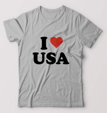 Load image into Gallery viewer, I Love USA T-Shirt for Men-Grey Melange-Ektarfa.online