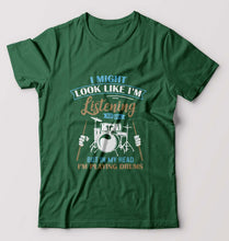 Load image into Gallery viewer, Drummer T-Shirt for Men-Bottle Green-Ektarfa.online