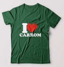 Load image into Gallery viewer, I Love Carrom T-Shirt for Men-Bottle Green-Ektarfa.online