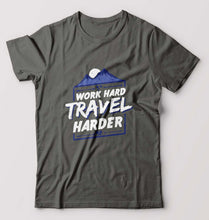 Load image into Gallery viewer, Travel Harder T-Shirt for Men-Charcoal-Ektarfa.online