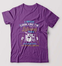 Load image into Gallery viewer, Drummer T-Shirt for Men-Purple-Ektarfa.online