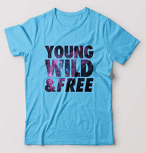 Load image into Gallery viewer, Young Wild Free T-Shirt for Men-Light Blue-Ektarfa.online