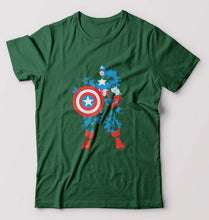 Load image into Gallery viewer, Captain America Superhero T-Shirt for Men-Bottle Green-Ektarfa.online