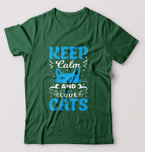 Load image into Gallery viewer, Cat T-Shirt for Men-Bottle Green-Ektarfa.online