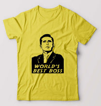 Load image into Gallery viewer, Michael Scott Best Boss T-Shirt for Men-Yellow-Ektarfa.online