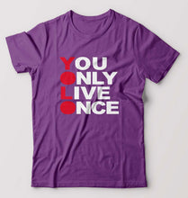 Load image into Gallery viewer, You Live Only Once(YOLO) T-Shirt for Men-Purple-Ektarfa.online