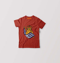 Load image into Gallery viewer, Real-Sociedad Kids T-Shirt for Boy/Girl-Brick Red-Ektarfa.online