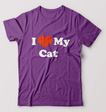 Load image into Gallery viewer, I Love My Cat T-Shirt for Men-Purple-Ektarfa.online