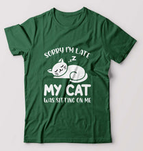 Load image into Gallery viewer, Cat T-Shirt for Men-Bottle Green-Ektarfa.online