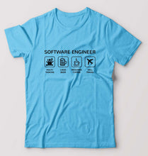 Load image into Gallery viewer, Software Engineer T-Shirt for Men-Light Blue-Ektarfa.online