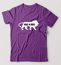 Load image into Gallery viewer, Make in India T-Shirt for Men-Purple-Ektarfa.online