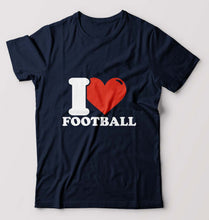 Load image into Gallery viewer, I Love Football T-Shirt for Men-Navy Blue-Ektarfa.online