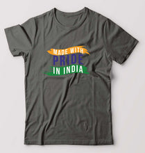 Load image into Gallery viewer, Made in India T-Shirt for Men-Charcoal-Ektarfa.online