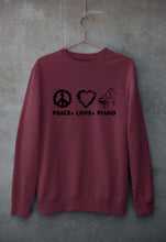 Load image into Gallery viewer, Peace Love Piano Unisex Sweatshirt for Men/Women-Maroon-Ektarfa.online