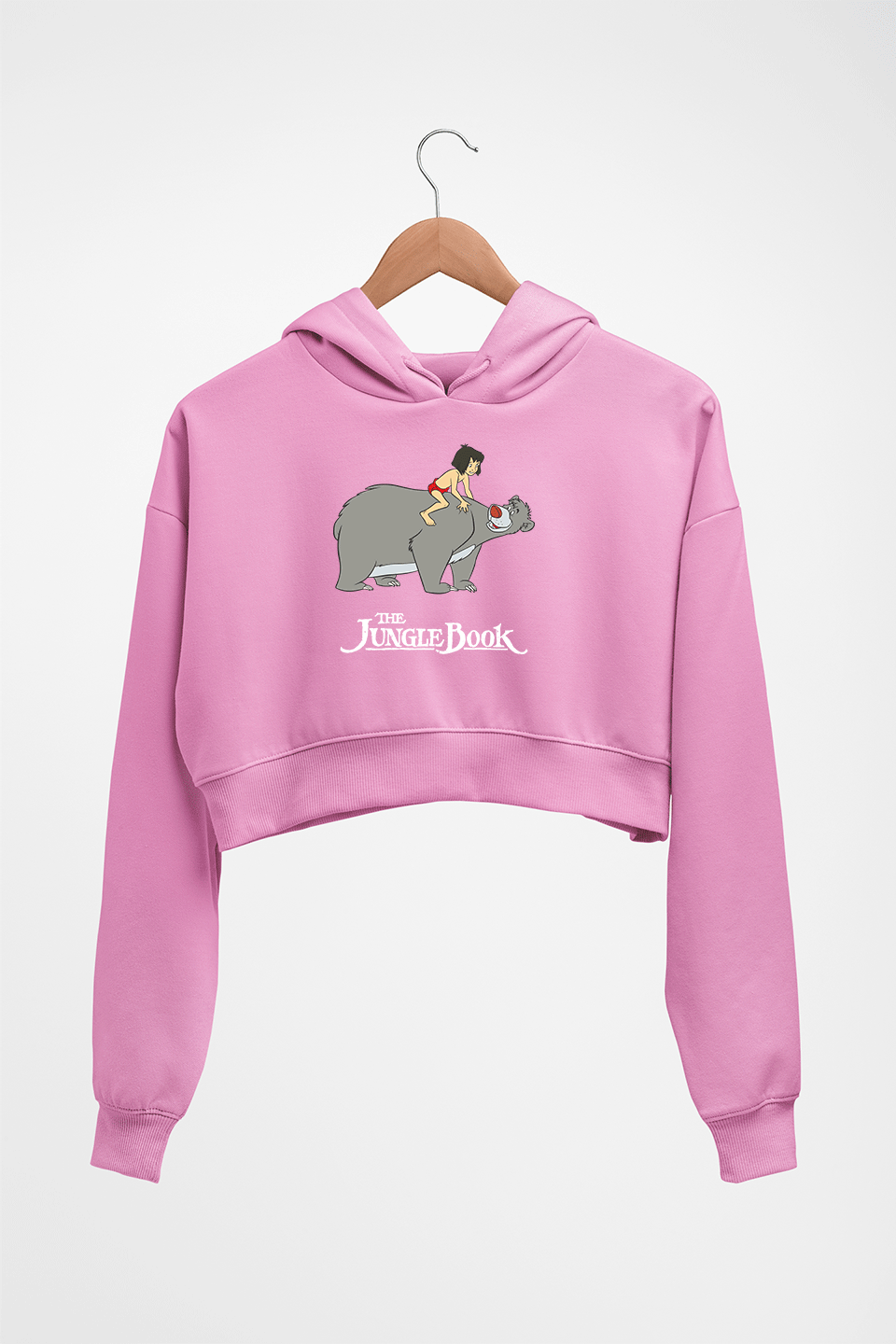 jungle book Crop HOODIE FOR WOMEN-Light Baby Pink-Ektarfa.online