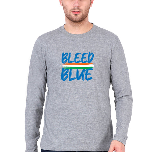 bleed blue Full Sleeves T-Shirt for Men-Grey Melange-Ektarfa.online