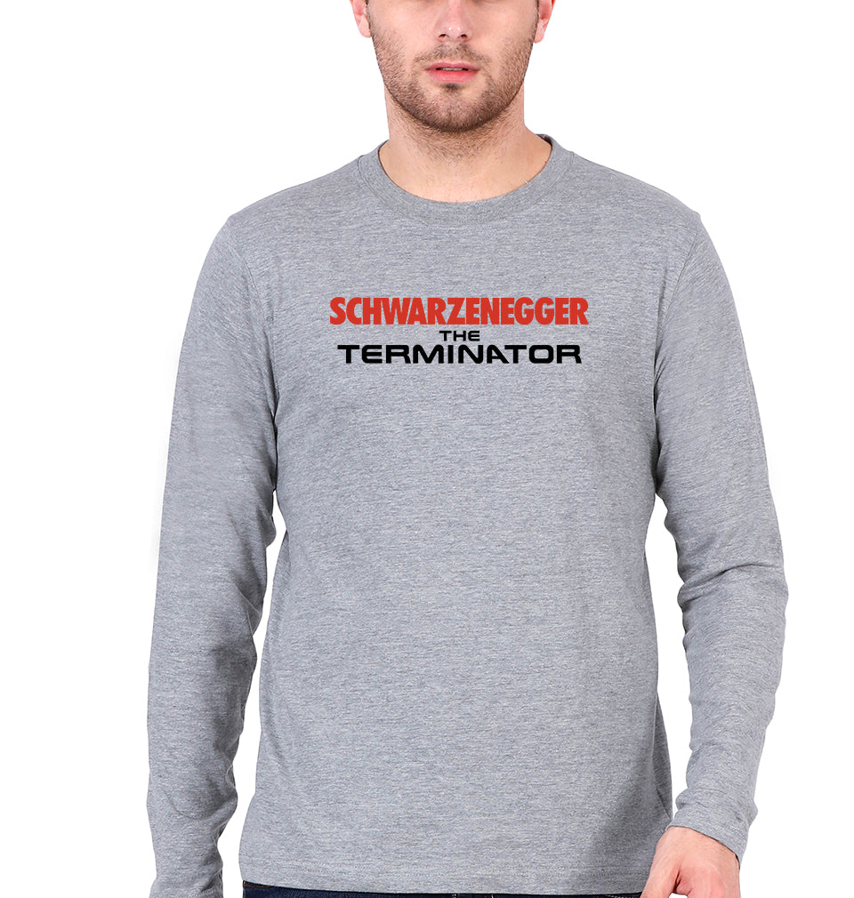 terminator Full Sleeves T-Shirt for Men-Grey Melange-Ektarfa.online