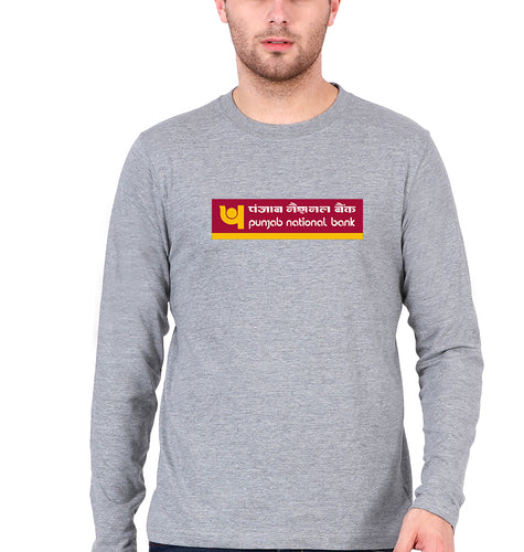 Punjab national bank (PNB) Full Sleeves T-Shirt for Men-Grey Melange-Ektarfa.online