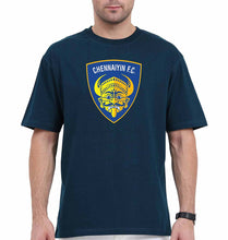 Load image into Gallery viewer, chennaiyin FC Oversized T-Shirt for Men-Petrol Blue-Ektarfa.online

