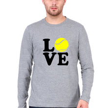 Load image into Gallery viewer, Love Tennis Full Sleeves T-Shirt for Men-Grey Melange-Ektarfa.online
