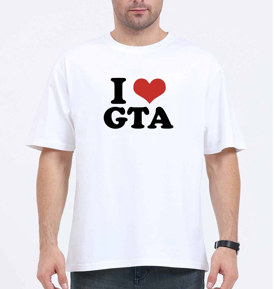 I LOVE GTA Oversized T-Shirt for Men
