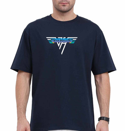 van halen Oversized T-Shirt for Men-Navy Blue-Ektarfa.online