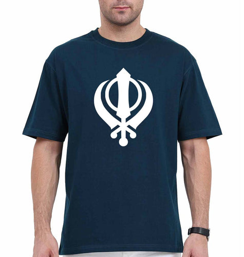 sikh Oversized T-Shirt for Men-Petrol Blue-Ektarfa.online