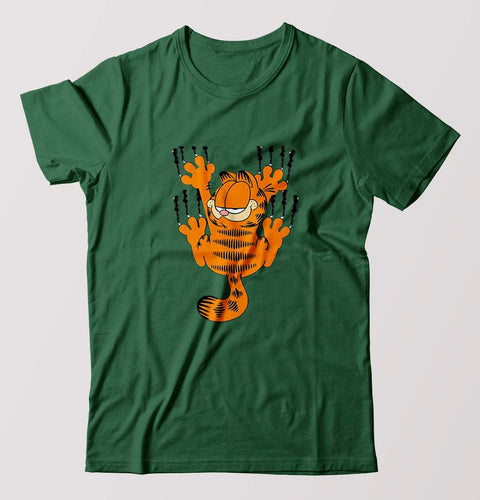 Garfield T-Shirt for Men-Bottel Green-Ektarfa.online