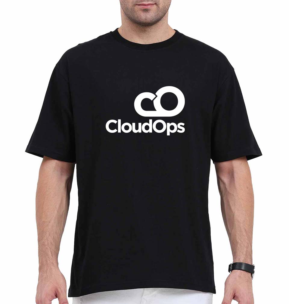 CloudOps Oversized T-Shirt for Men-Black-Ektarfa.online