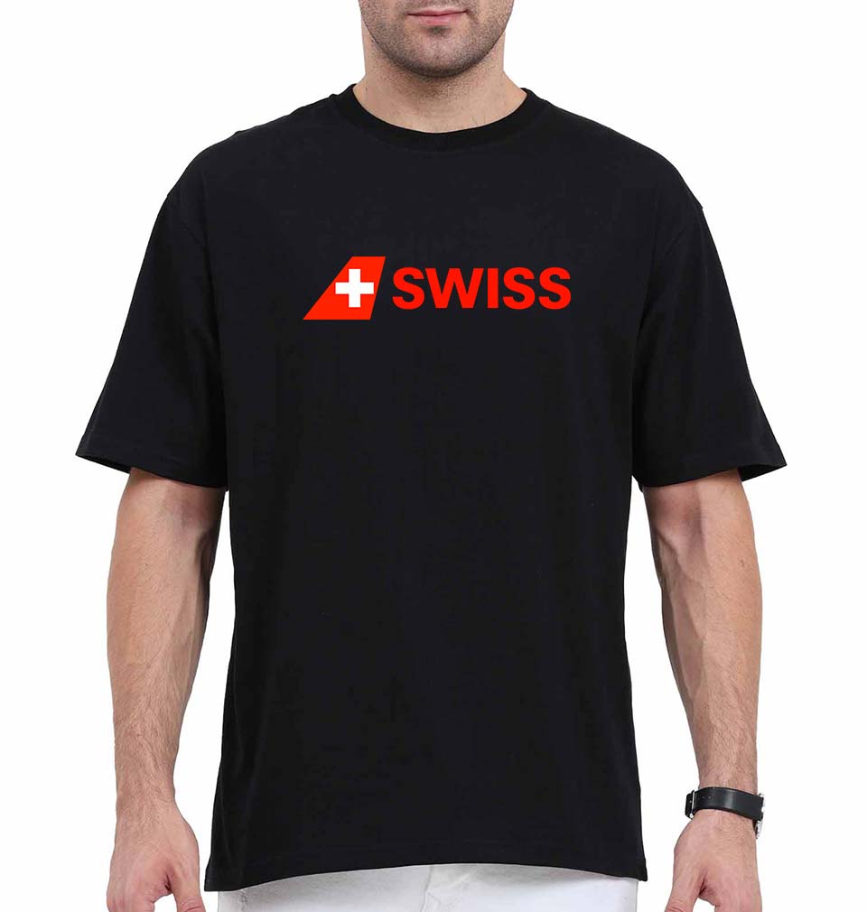 swiss Oversized T-Shirt for Men-Black-Ektarfa.online
