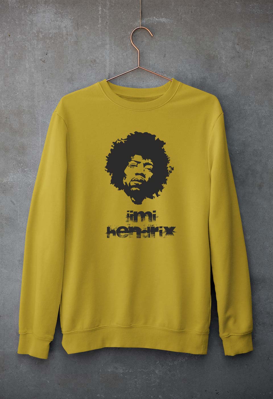 Jimi Hendrix Sweatshirt for Men/Women-Mustard Yellow-Ektarfa.online