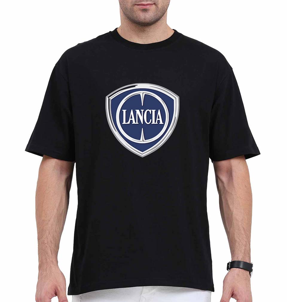Lancia Oversized T-Shirt for Men-Black-Ektarfa.online