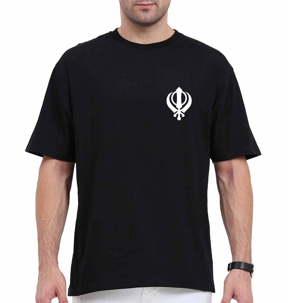 sikh Oversized T-Shirt for Men-Black-Ektarfa.online