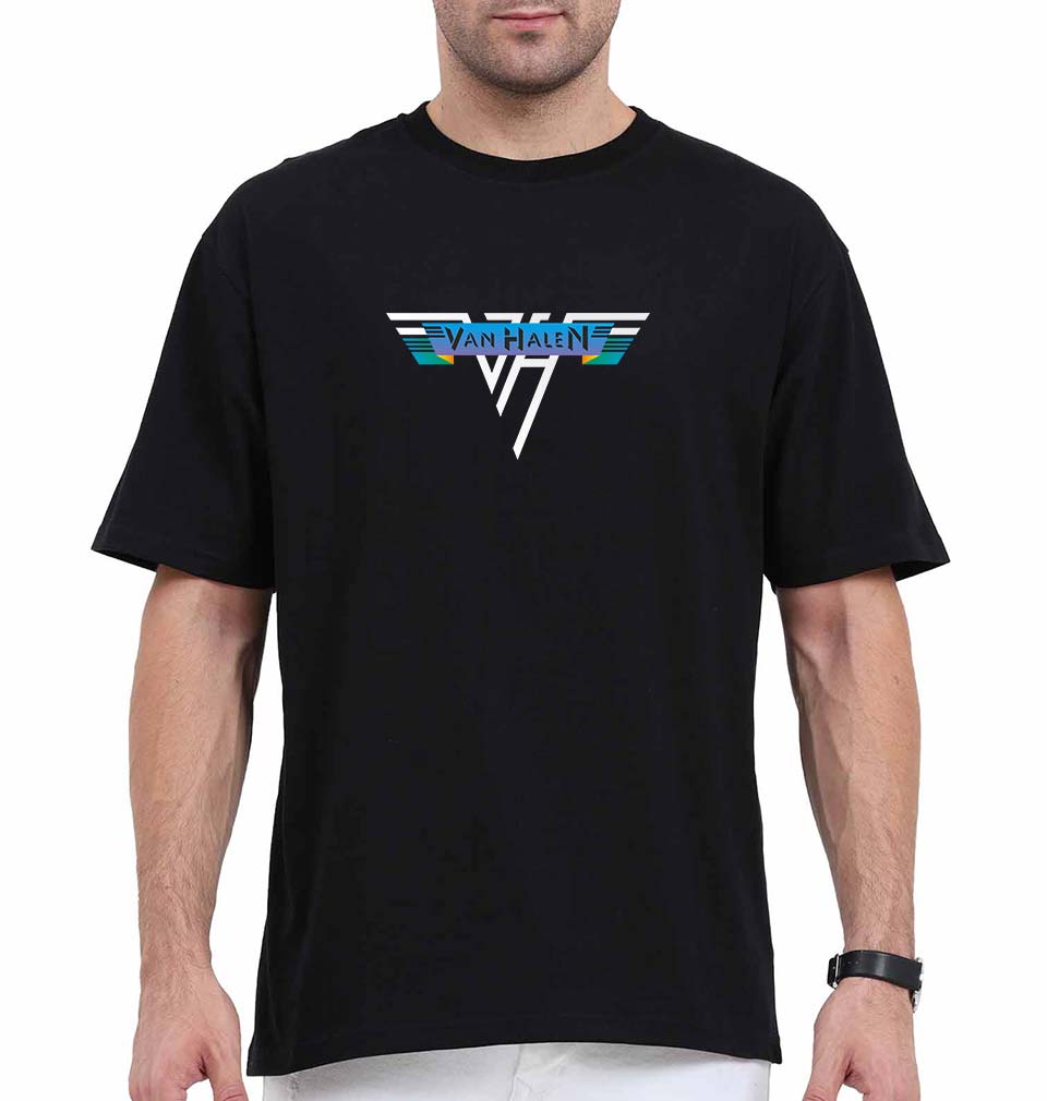 van halen Oversized T-Shirt for Men-Black-Ektarfa.online