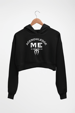 Load image into Gallery viewer, wwe roman reigns acknowledge me Crop HOODIE FOR WOMEN-Black-Ektarfa.online
