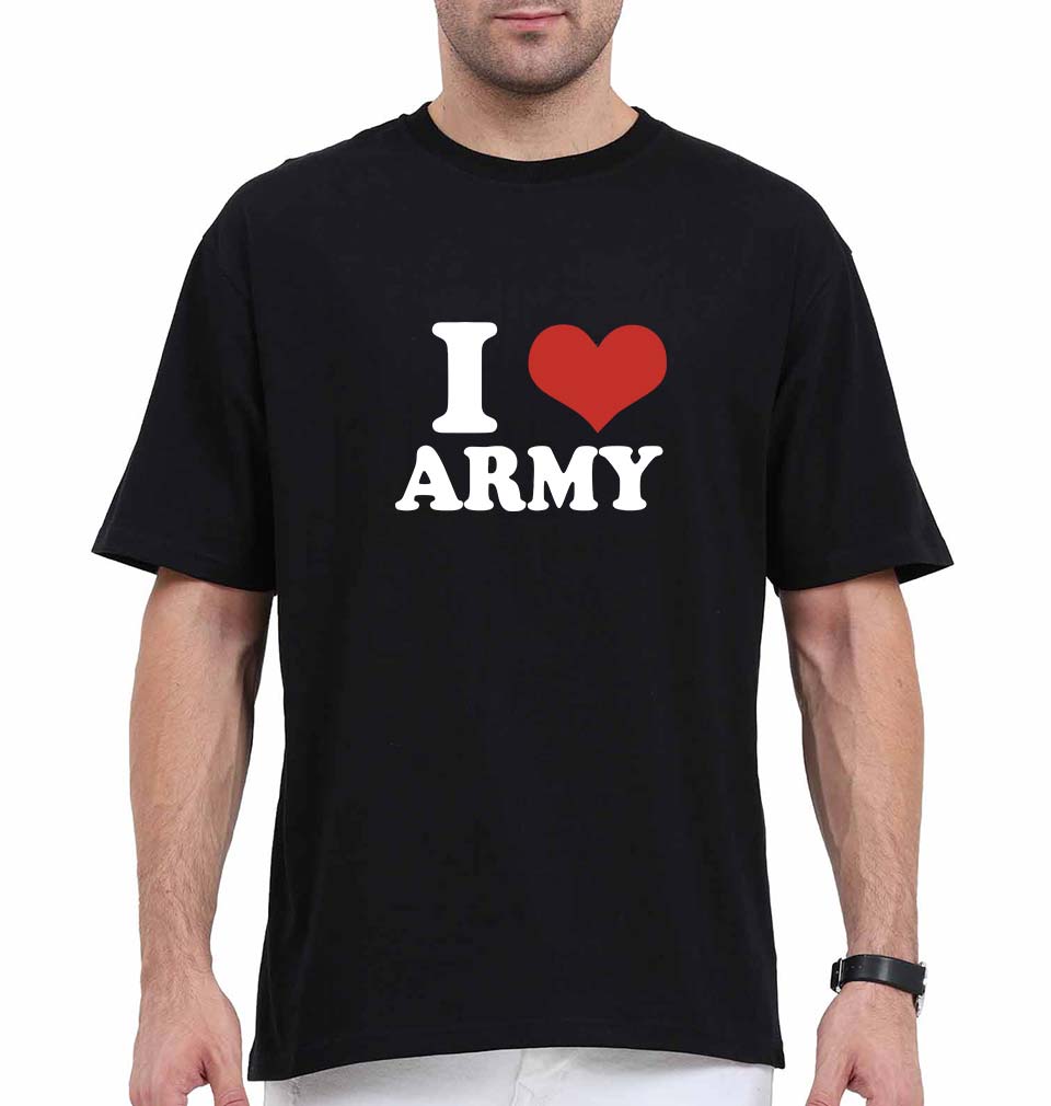 I Love Army Oversized T-Shirt for Men