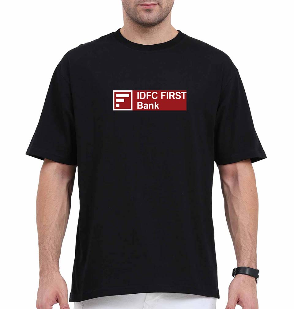 IDFC FIRST BANK Oversized T-Shirt for Men