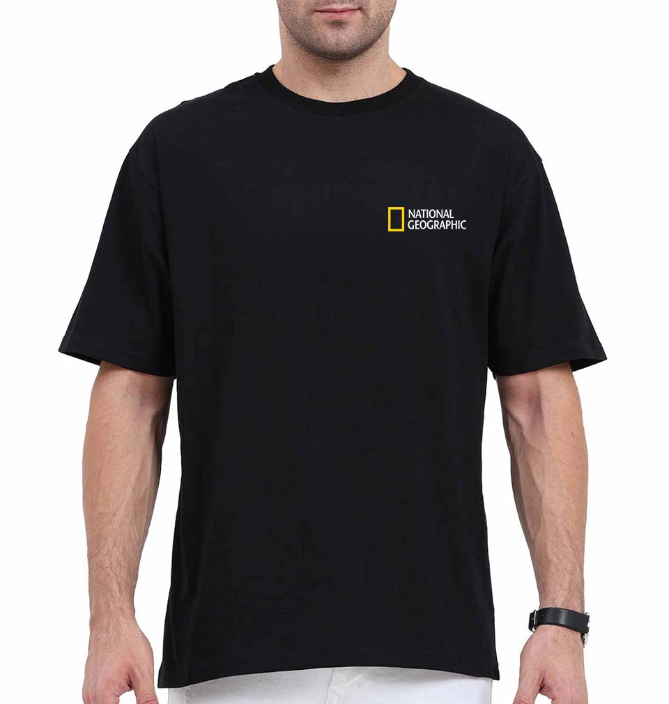 National Geographic Oversized T-Shirt for Men-Black-Ektarfa.online
