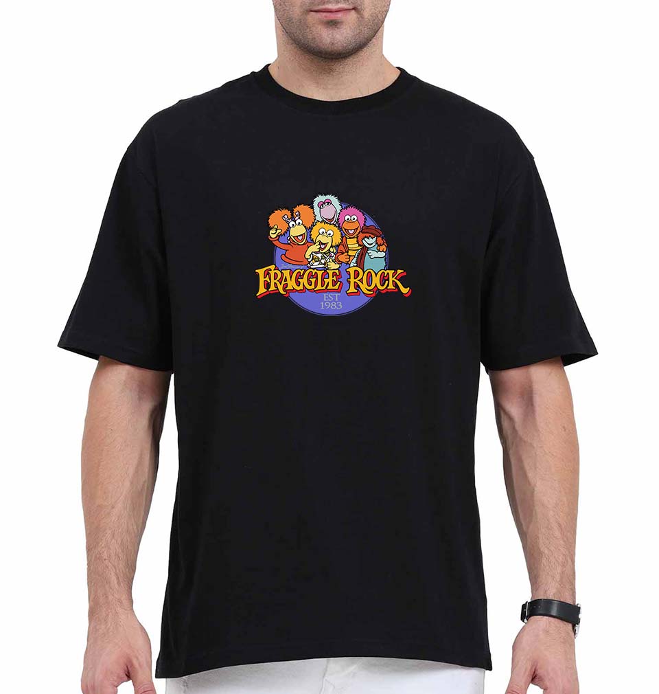 Fraggle Rock Oversized T-Shirt for Men-Black-Ektarfa.online