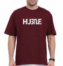 Load image into Gallery viewer, hustle Oversized T-Shirt for Men-Maroon-Ektarfa.online
