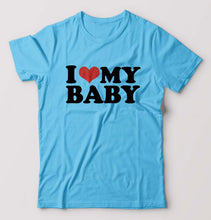 Load image into Gallery viewer, I LOVE MY BABY T-Shirt for Men-Light Blue-Ektarfa.online
