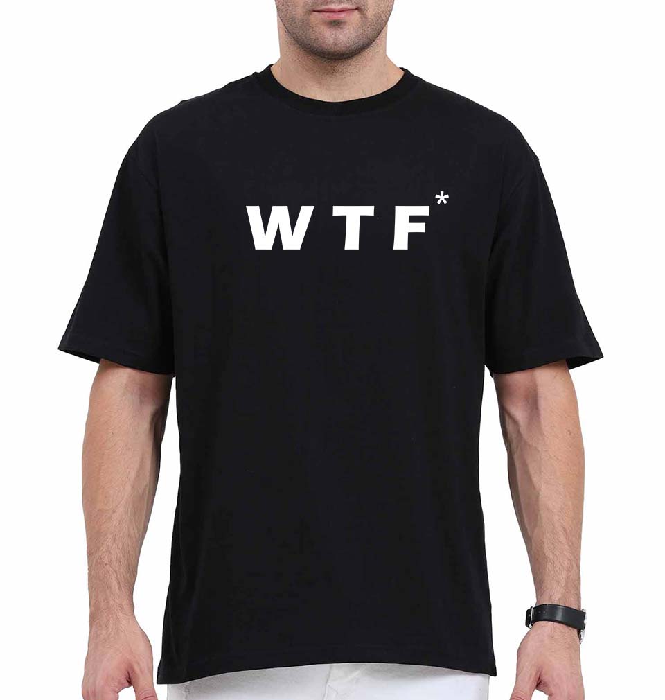 WTF Oversized T-Shirt for Men-Black-Ektarfa.online