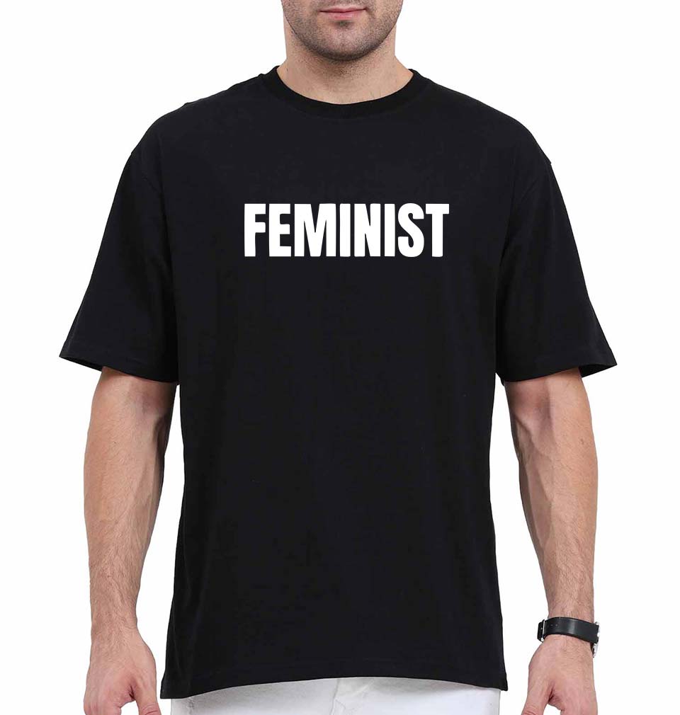 feminist Oversized T-Shirt for Men-Black-Ektarfa.online