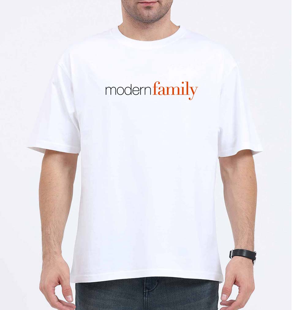 modern family Oversized T-Shirt for Men-White-Ektarfa.online