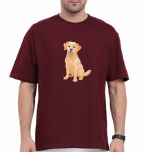 Load image into Gallery viewer, golden retreiver Oversized T-Shirt for Men-Maroon-Ektarfa.online
