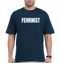 Load image into Gallery viewer, feminist Oversized T-Shirt for Men-Petrol Blue-Ektarfa.online
